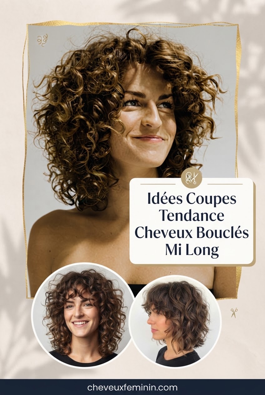 Idées Coupes Tendance Cheveux Bouclés Mi Long