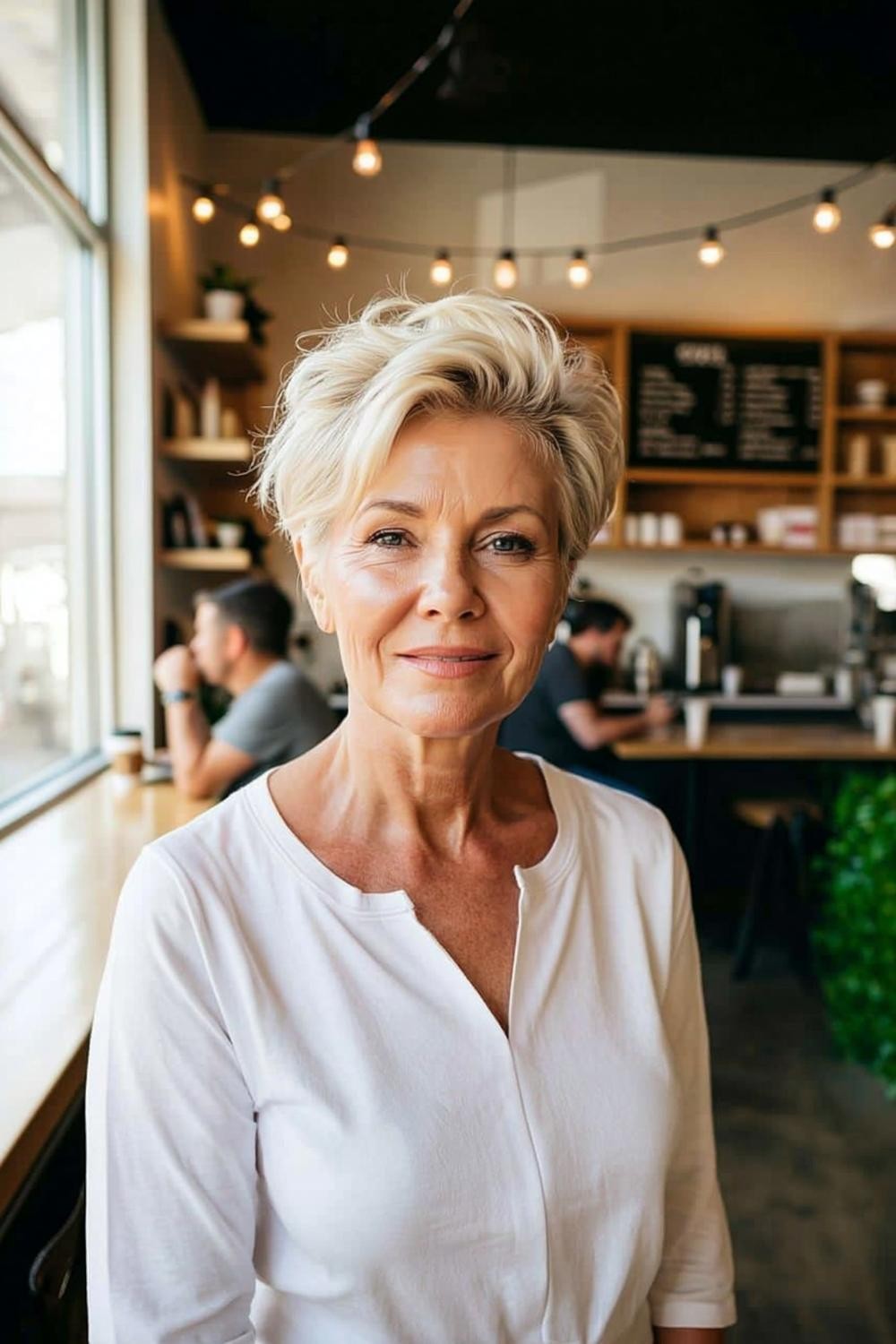 Coupe blonde effilée