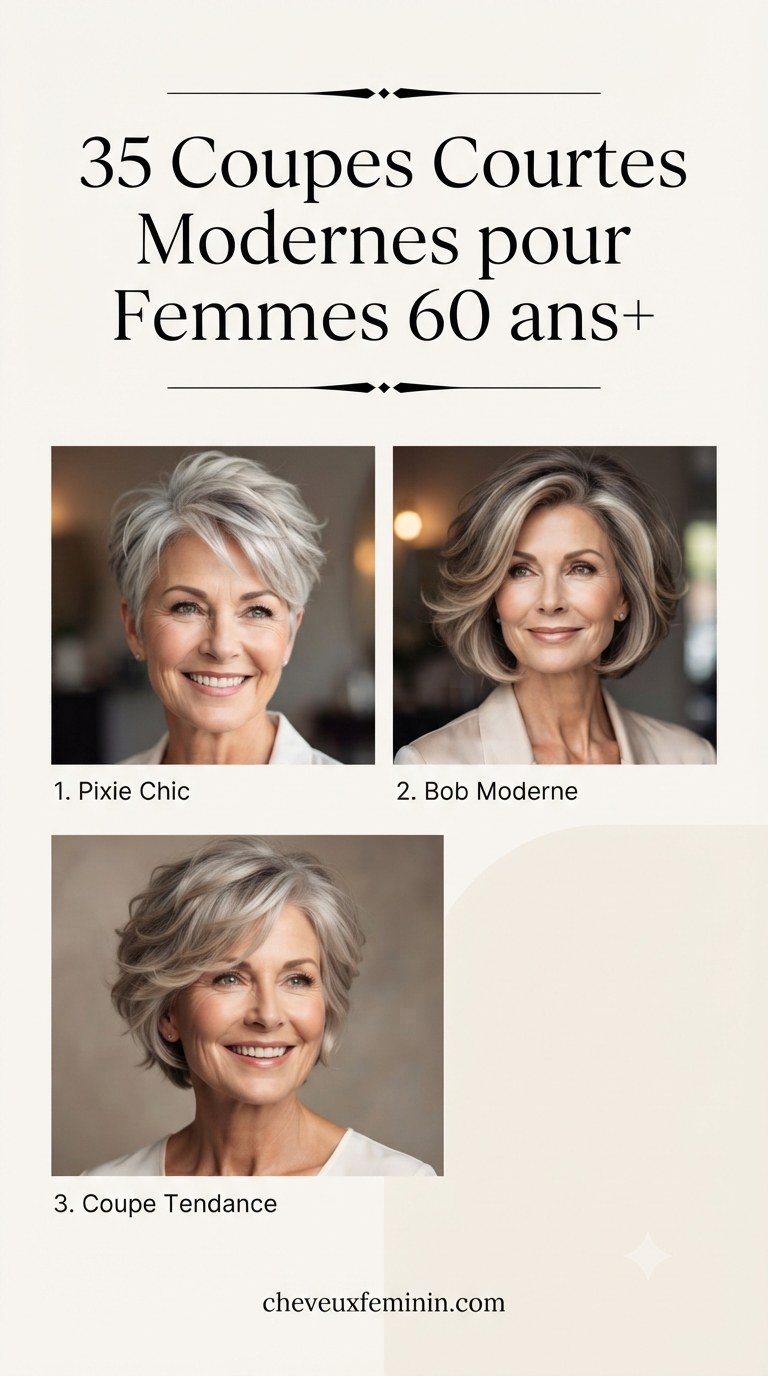 35 Coupes Courtes Modernes pour Femmes 60 ans+