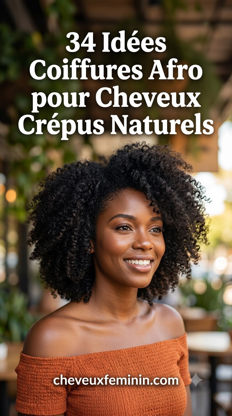 34 Idées Coiffures Afro pour Cheveux Crépus Naturels