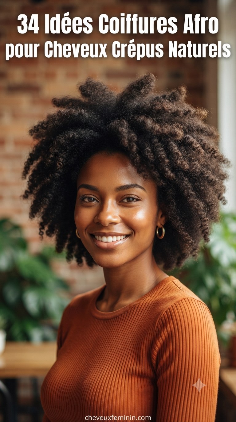 34 Idées Coiffures Afro pour Cheveux Crépus Naturels