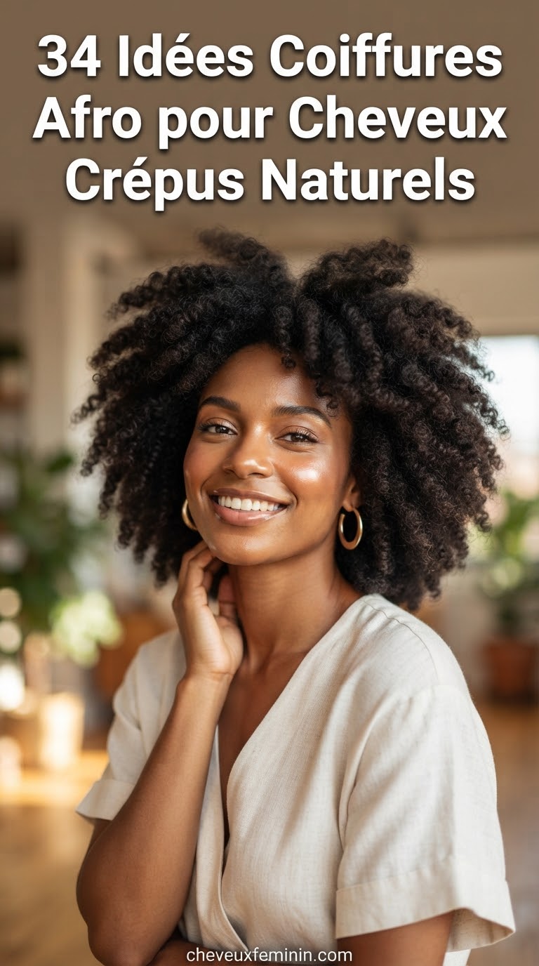 34 Idées Coiffures Afro pour Cheveux Crépus Naturels