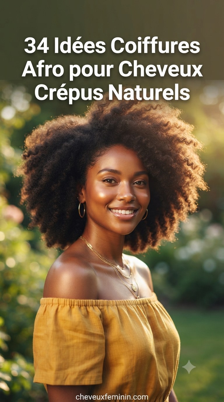 34 Idées Coiffures Afro pour Cheveux Crépus Naturels