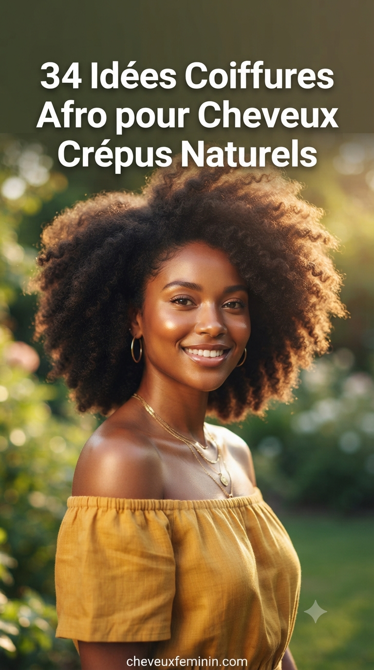 34 Idées Coiffures Afro pour Cheveux Crépus Naturels