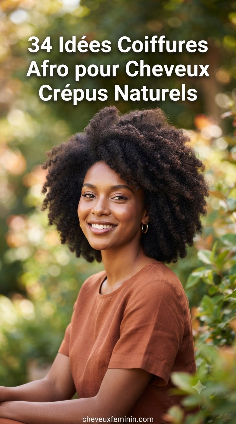 34 Idées Coiffures Afro pour Cheveux Crépus Naturels