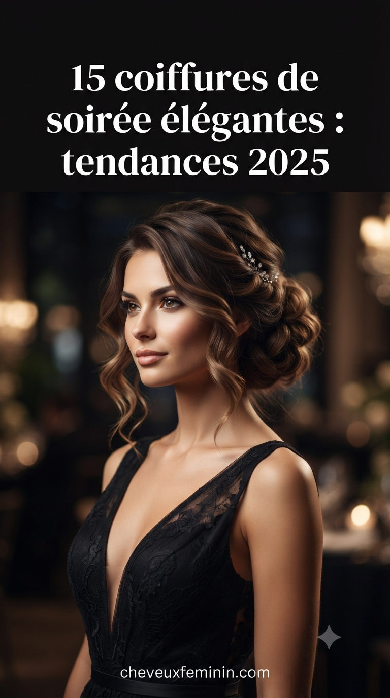 15 coiffures de soirée élégantes : tendances 2025