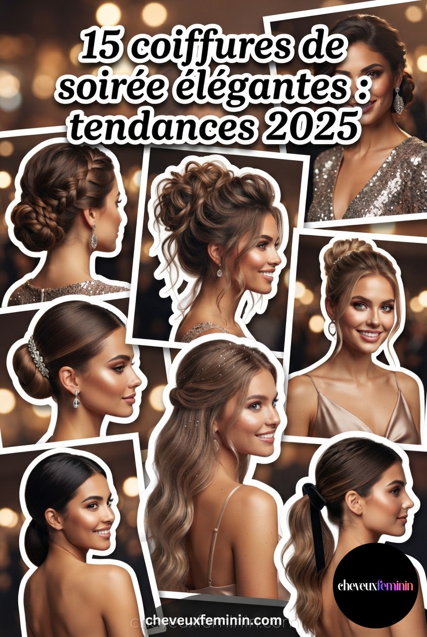 15 coiffures de soirée élégantes : tendances 2025