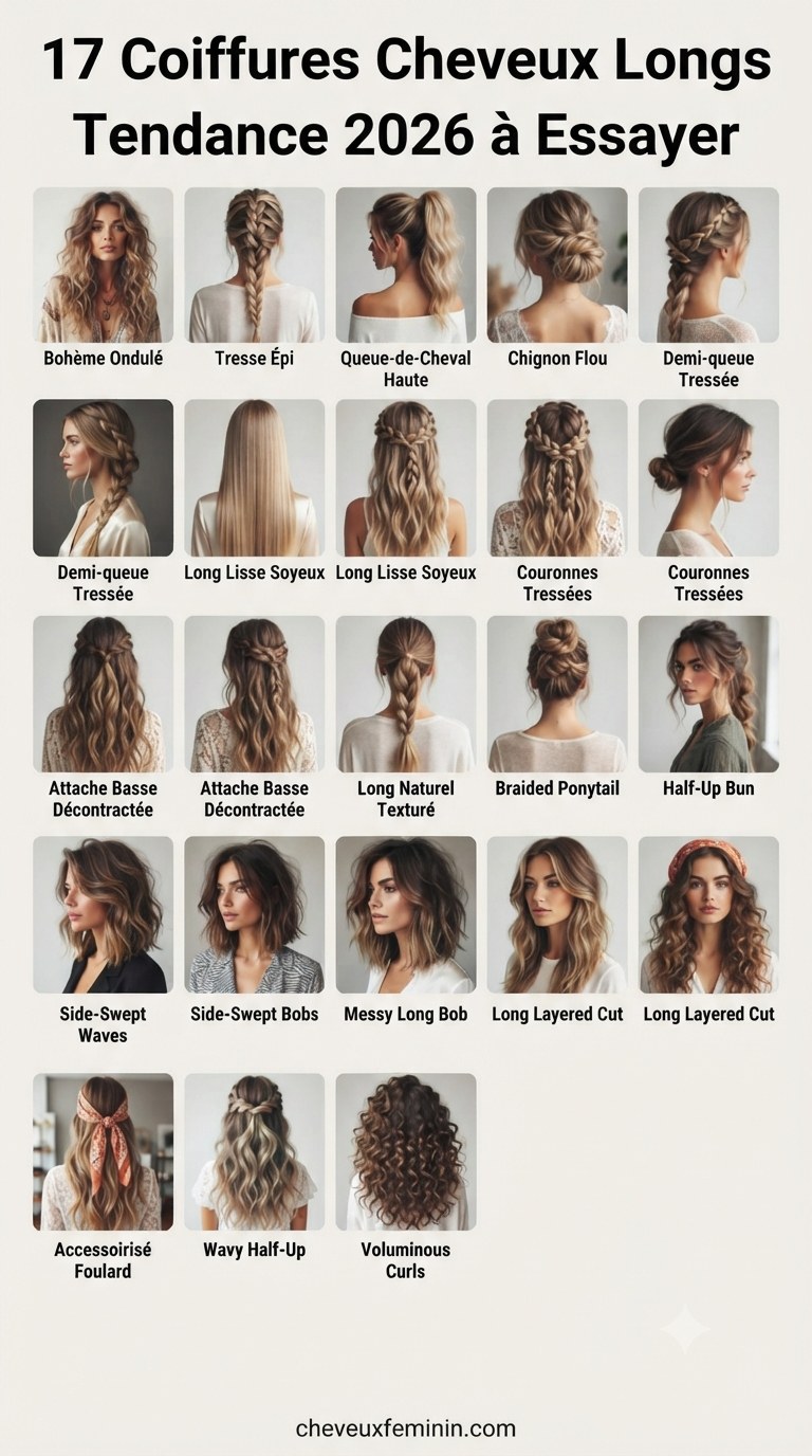 17 Coiffures Cheveux Longs Tendance 2026 à Essayer