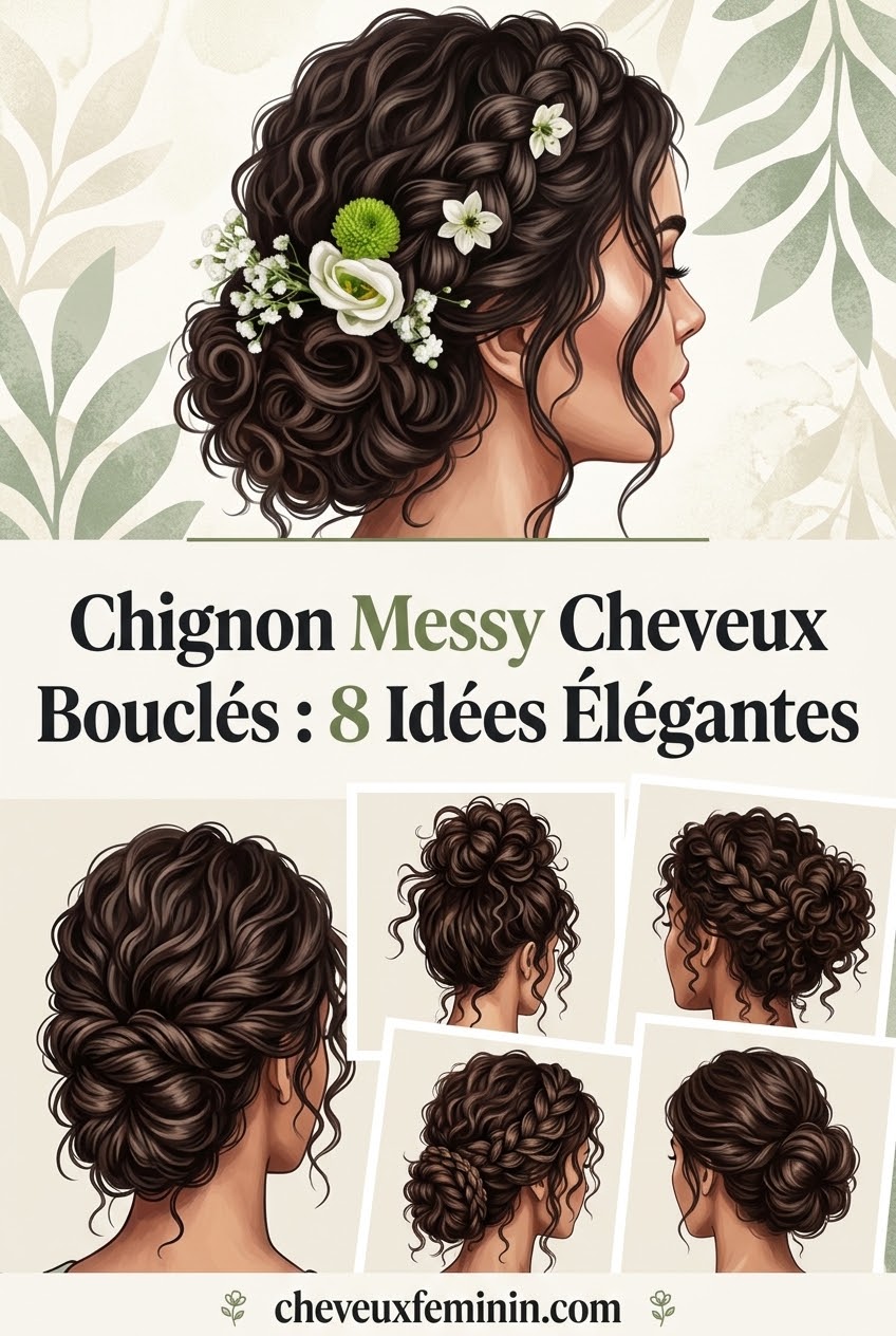 Chignon Messy Cheveux Bouclés : 8 Idées Élégantes