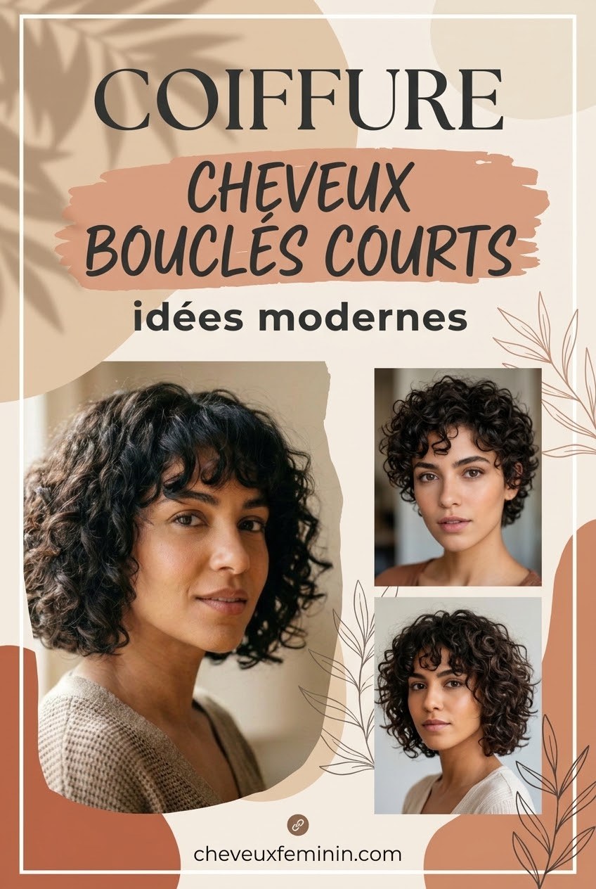 Coiffure cheveux bouclés courte idées modernes