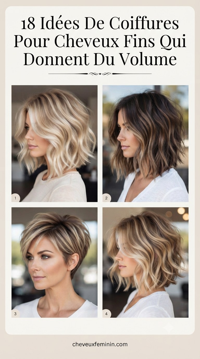 18 Idées De Coiffures Pour Cheveux Fins Qui Donnent Du Volume