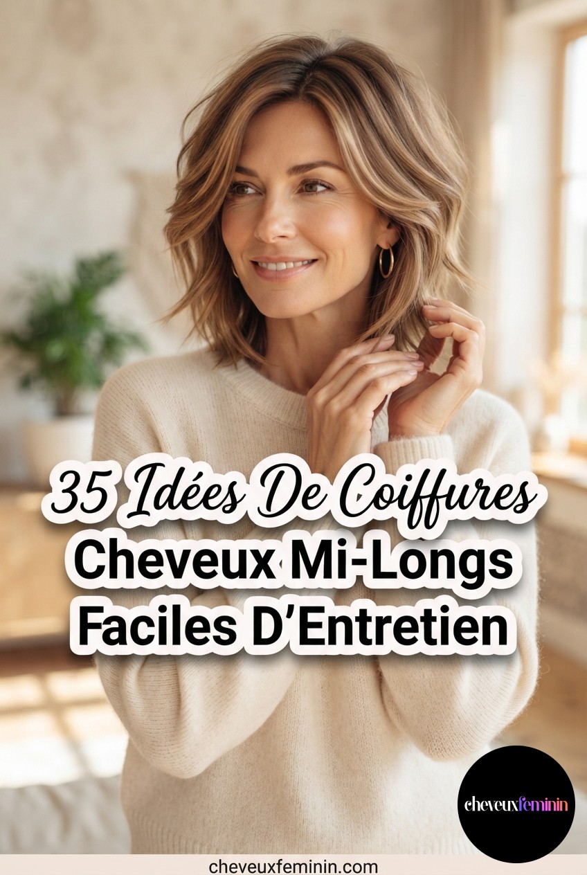 35 Idées De Coiffures Cheveux Mi-Longs Faciles D’Entretien