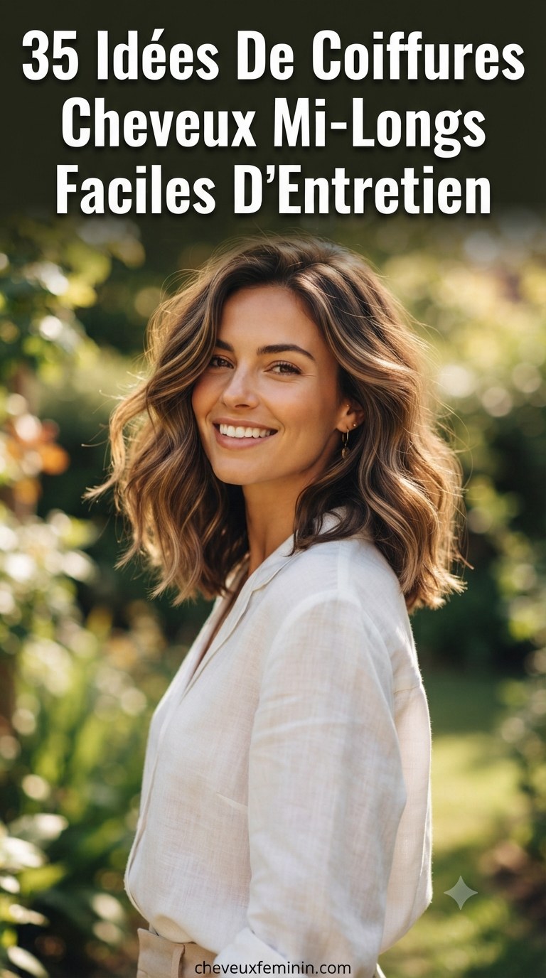 35 Idées De Coiffures Cheveux Mi-Longs Faciles D’Entretien