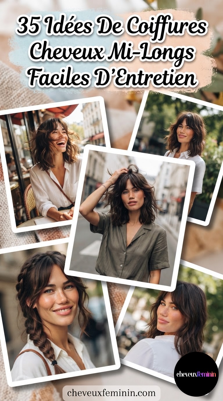 35 Idées De Coiffures Cheveux Mi-Longs Faciles D’Entretien