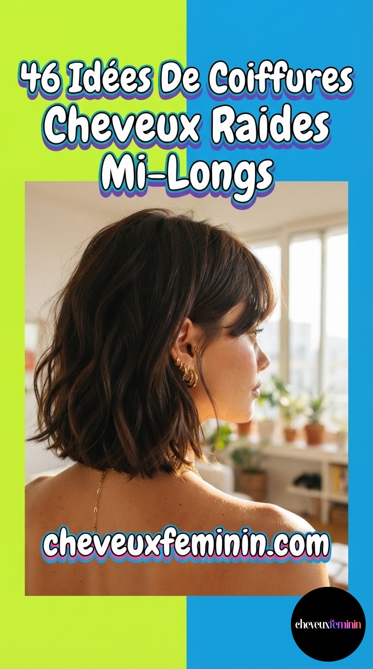 46 Idées De Coiffures Cheveux Raides Mi-Longs