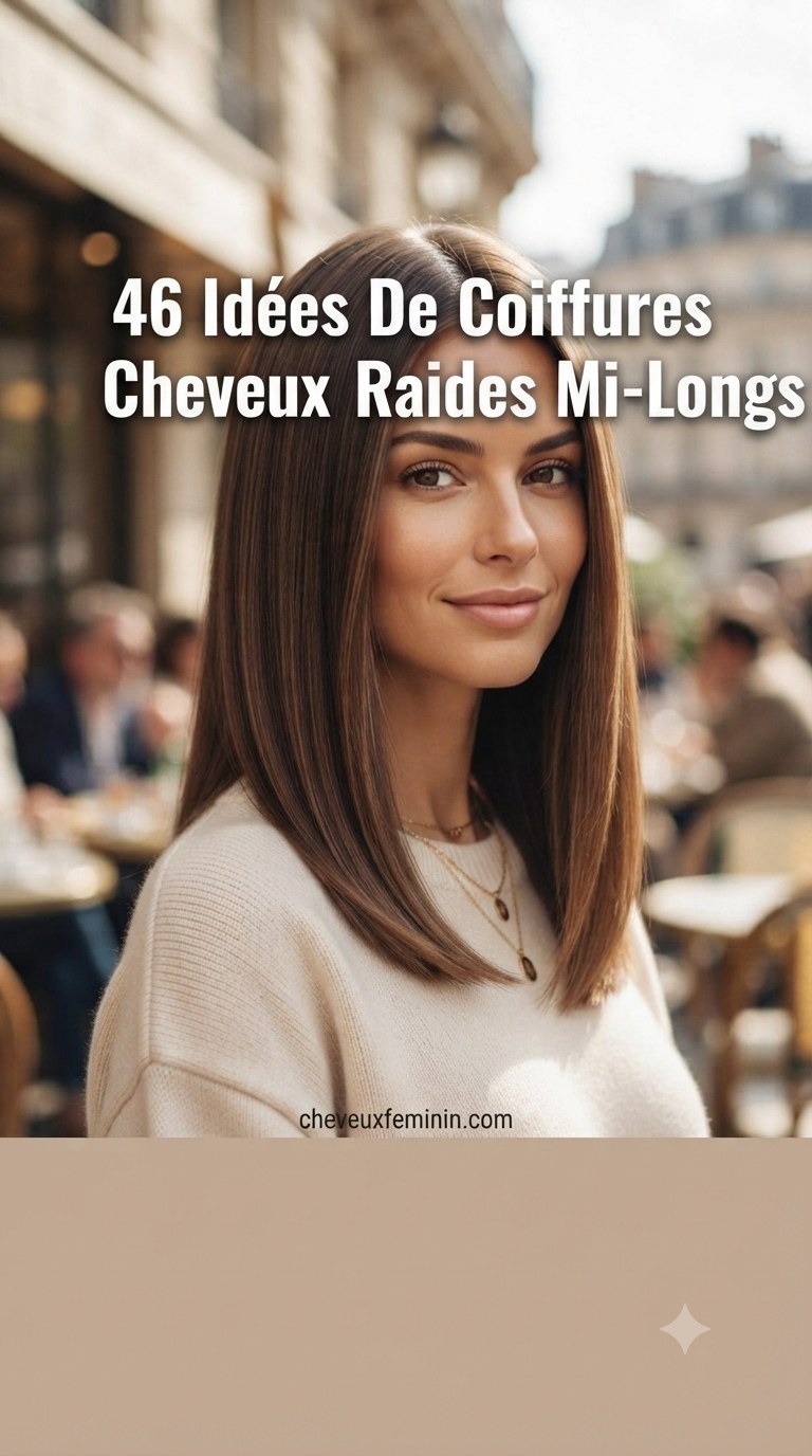 46 Idées De Coiffures Cheveux Raides Mi-Longs