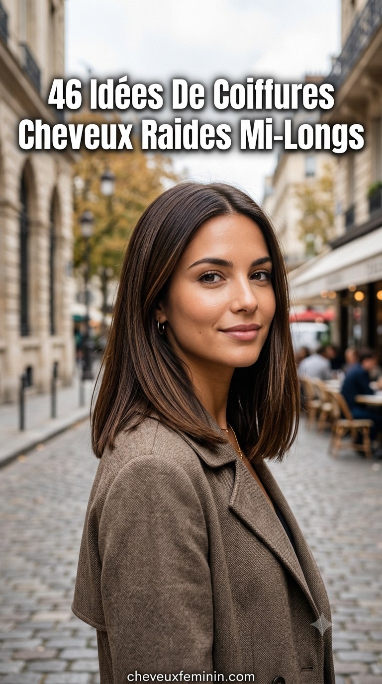 46 Idées De Coiffures Cheveux Raides Mi-Longs