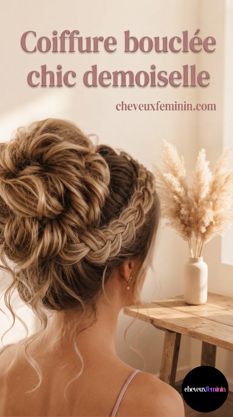 Coiffure bouclée chic demoiselle