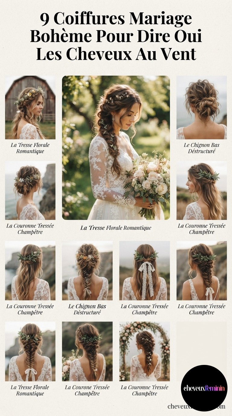 9 Coiffures Mariage Bohème Pour Dire Oui Les Cheveux Au Vent
