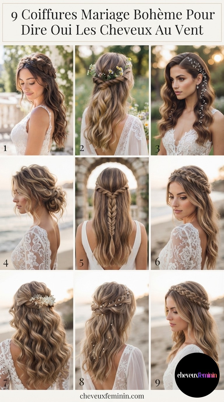 9 Coiffures Mariage Bohème Pour Dire Oui Les Cheveux Au Vent