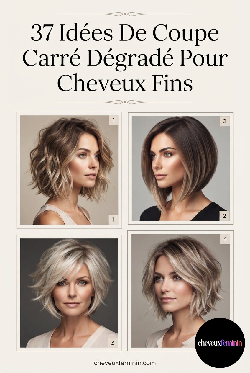 37 Idées De Coupe Carré Dégradé Pour Cheveux Fins