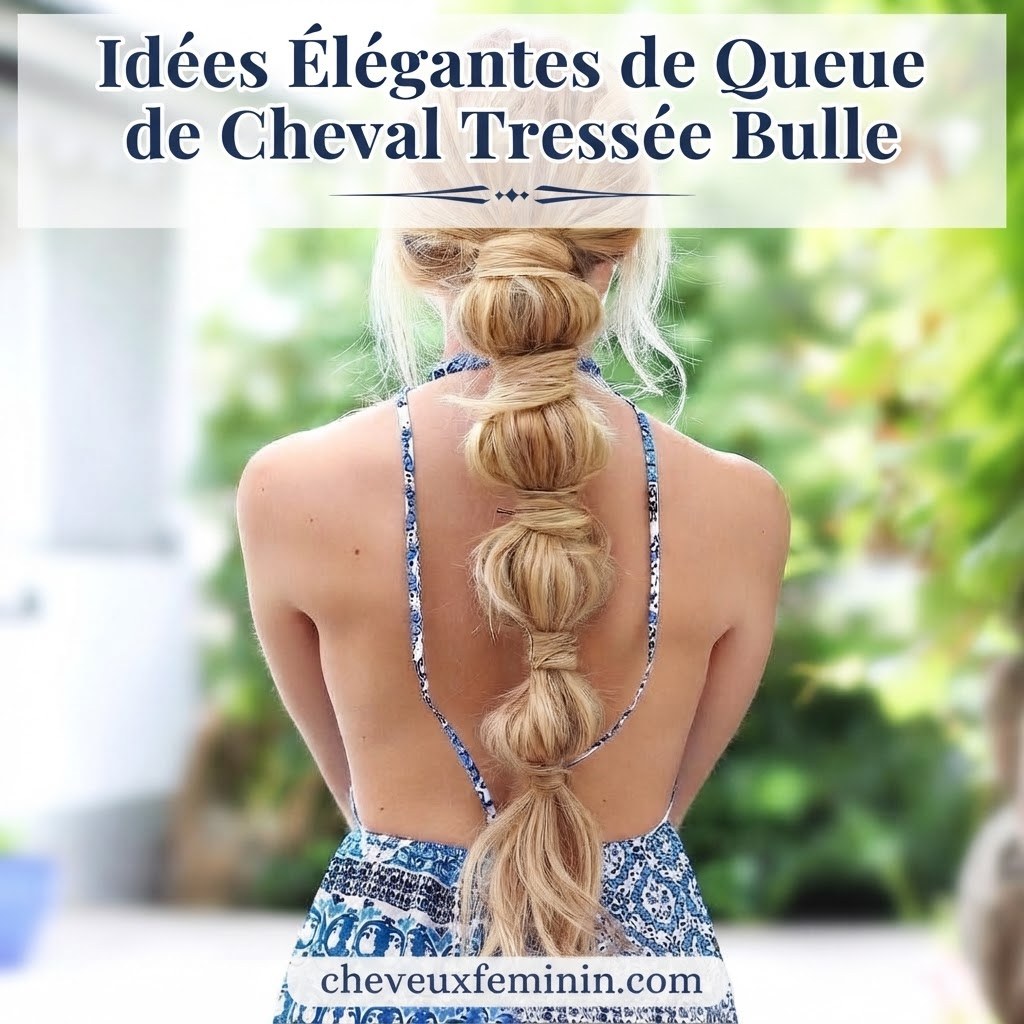 Idées Élégantes de Queue de Cheval Tressée Bulle