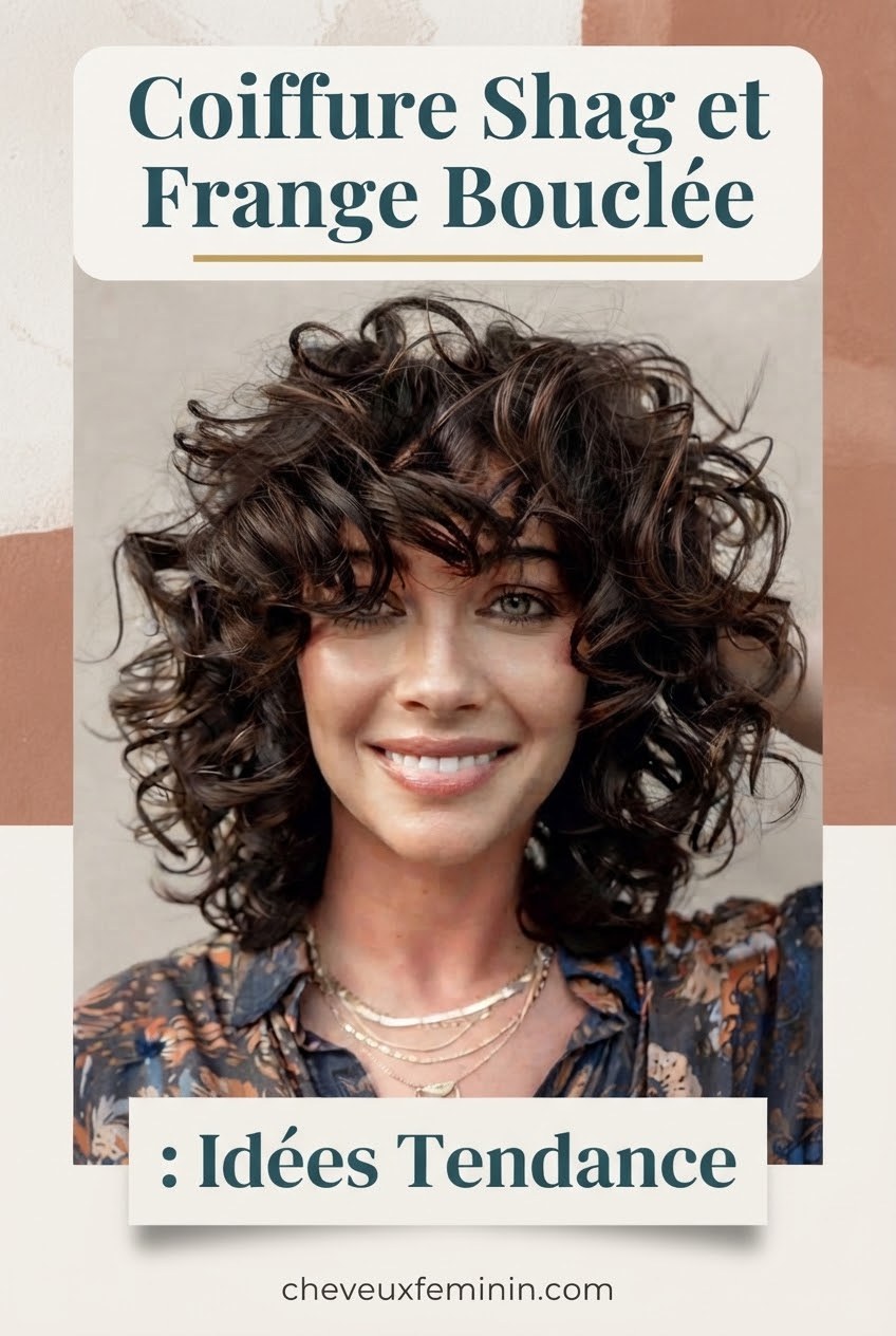 Coiffure Shag et Frange Bouclée : Idées Tendance