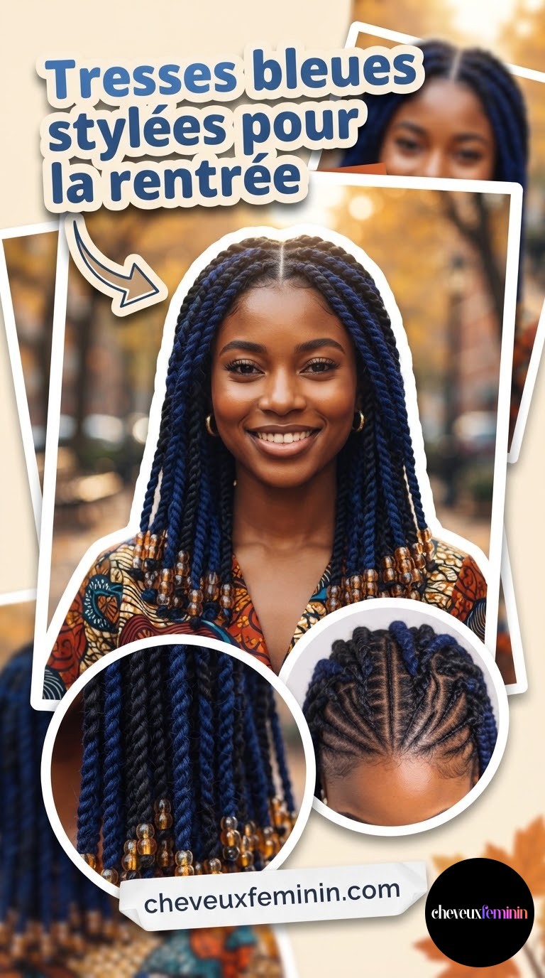 Tresses bleues stylées pour la rentrée