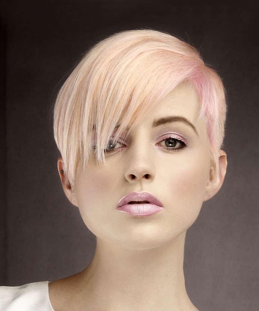 Pixie asymétrique platine rose pastel