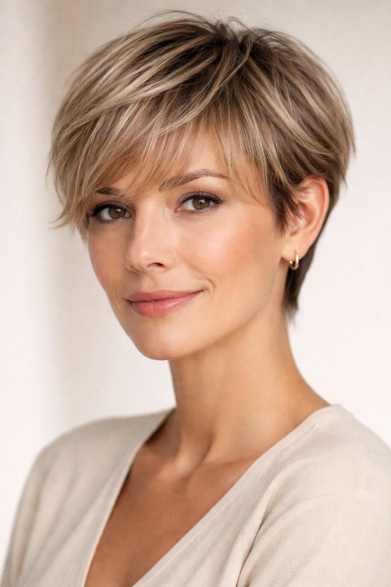 Pixie courte frange légère