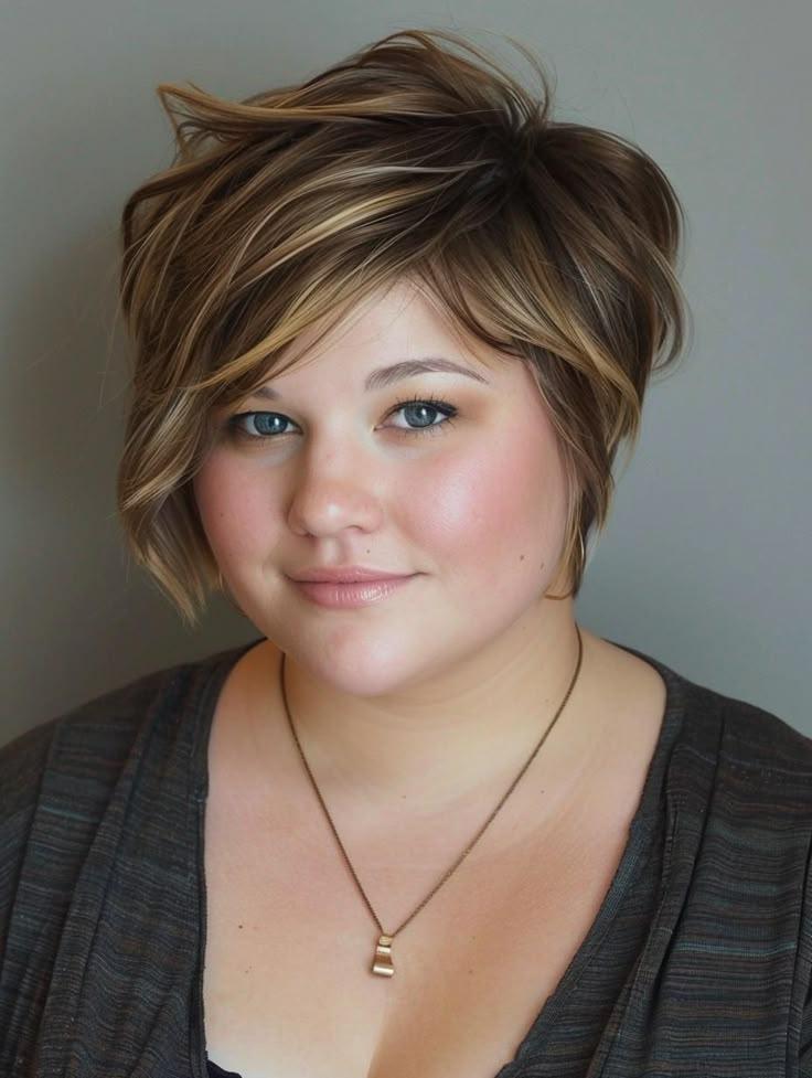 Pixie cut mèches texturées femme