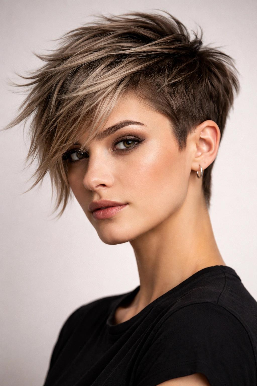 Pixie cut déstructuré côtés courts