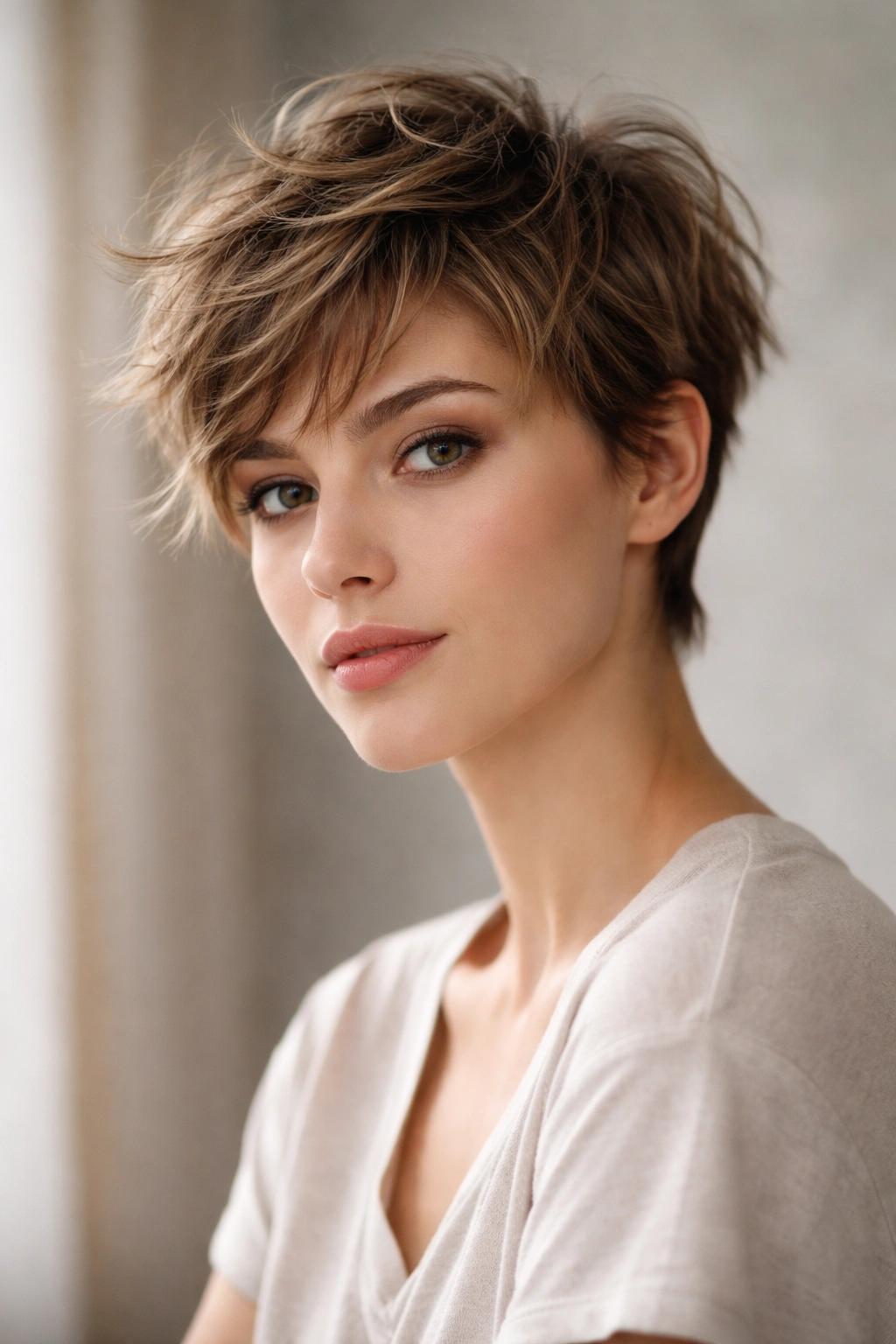 Pixie cut déstructuré visage ovale