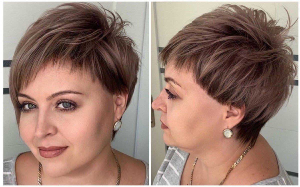 Pixie visage rond femme 40 ans