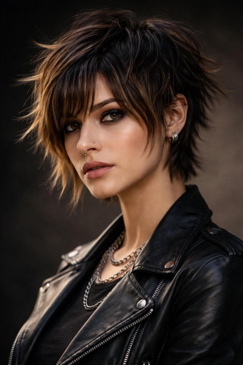 Pixie rock frange texturée