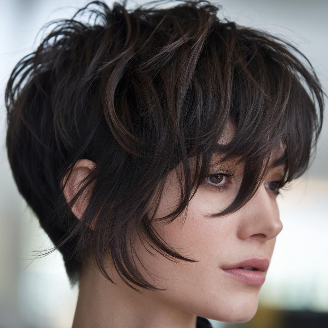 Pixie tendance frange aérienne