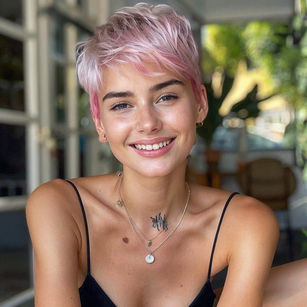 Pixie platine rose pastel naturel