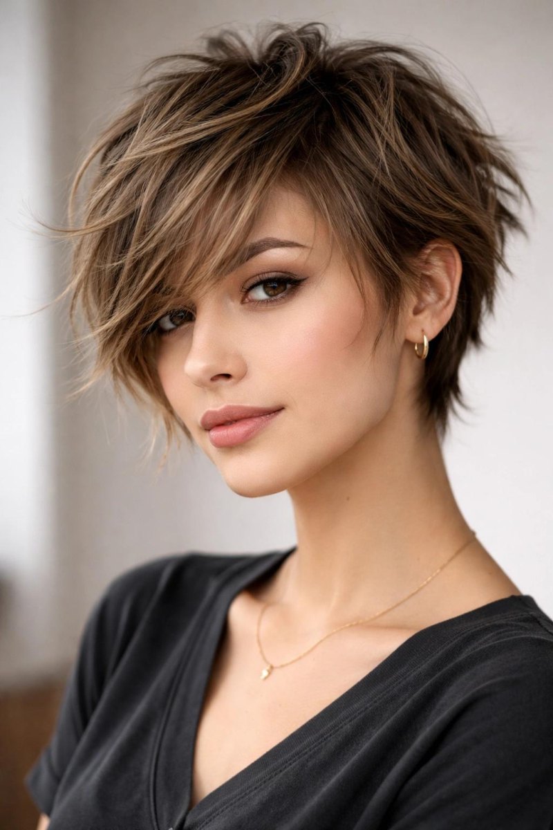 Pixie shag côtés courts