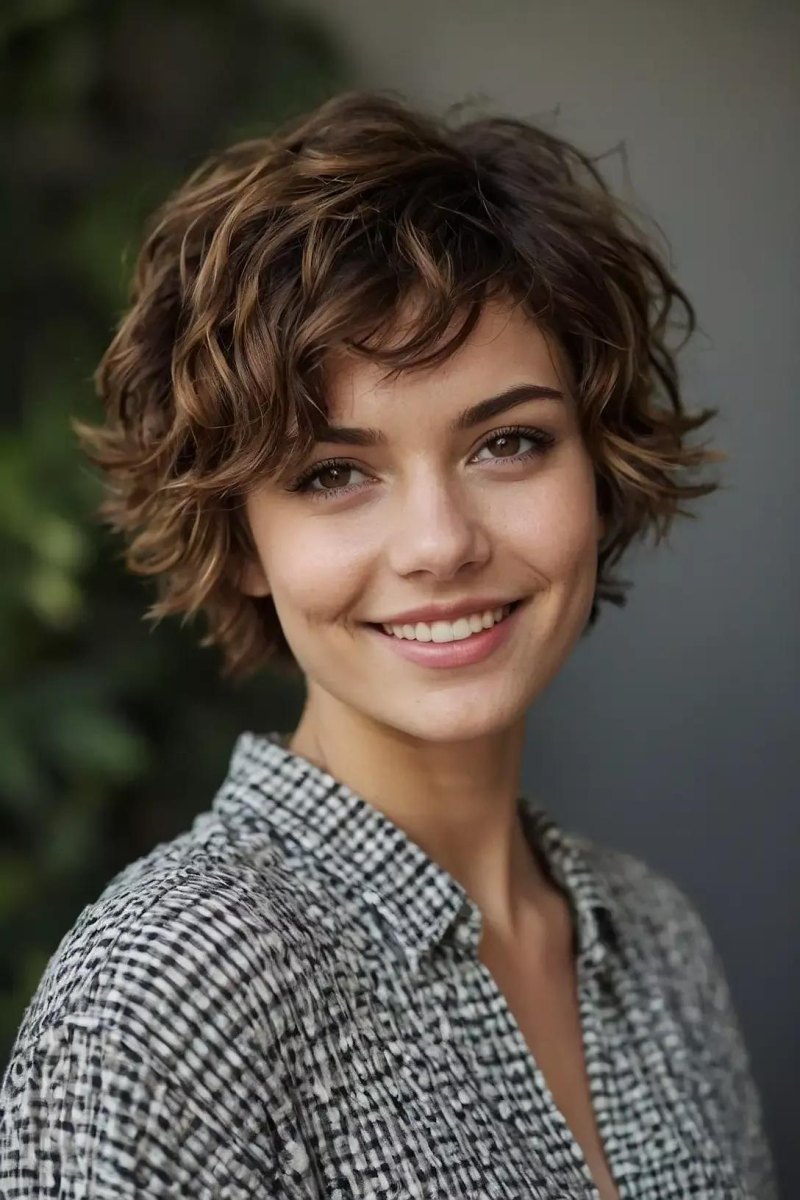 Pixie shag court cheveux ondulés