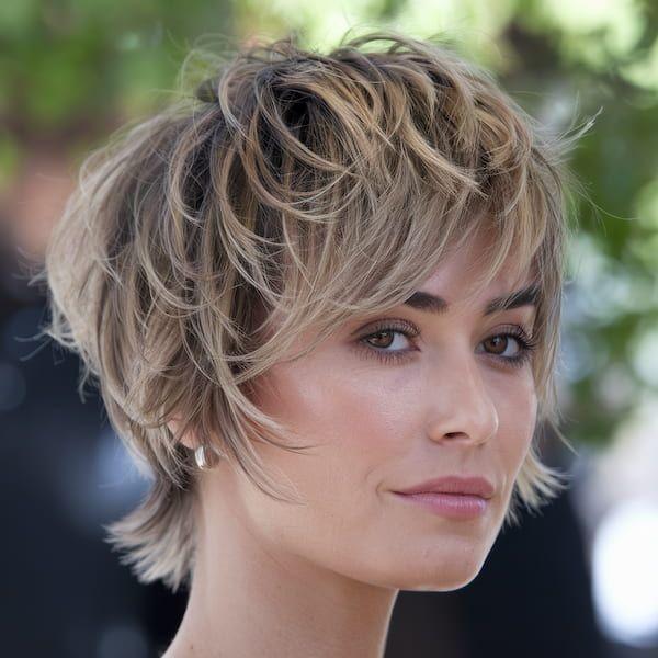 Pixie shag cheveux fins volume