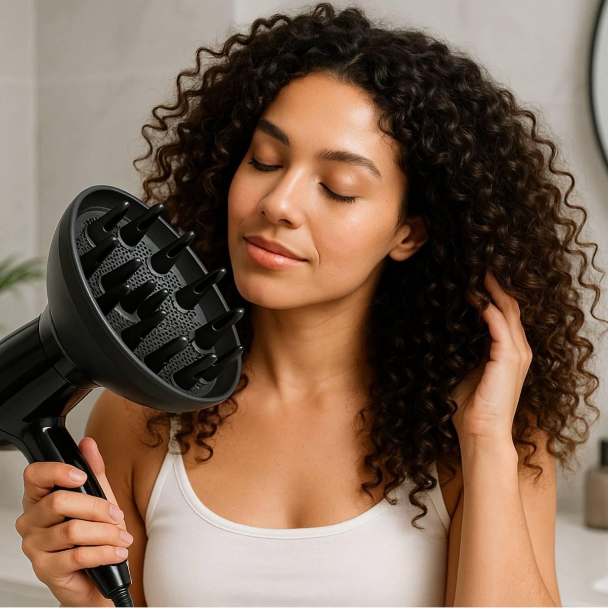 Séchage diffuseur cheveux bouclés