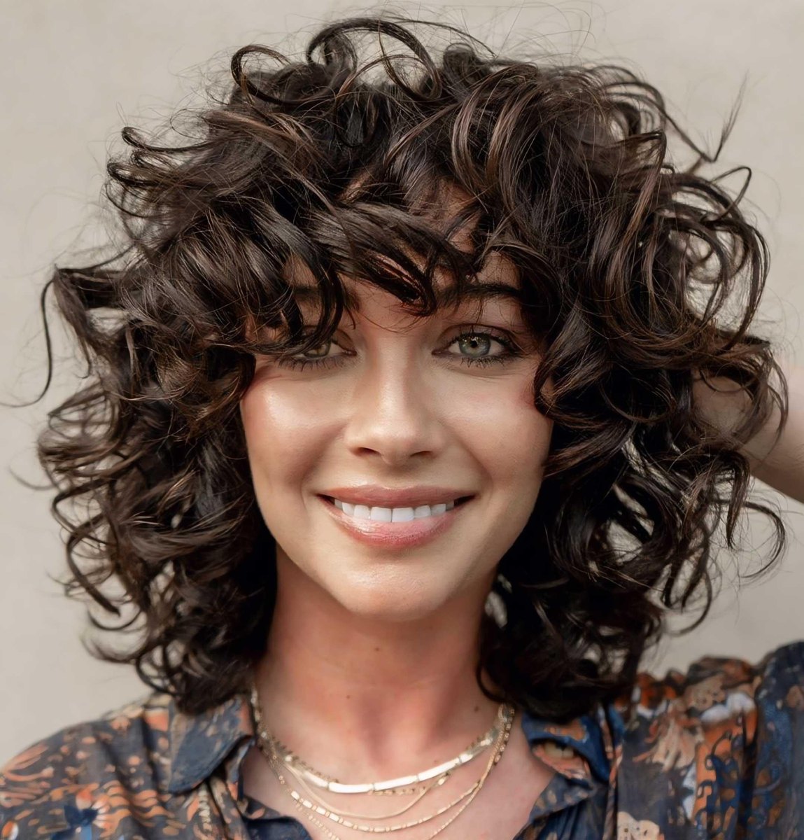 Shag bouclée cheveux fins