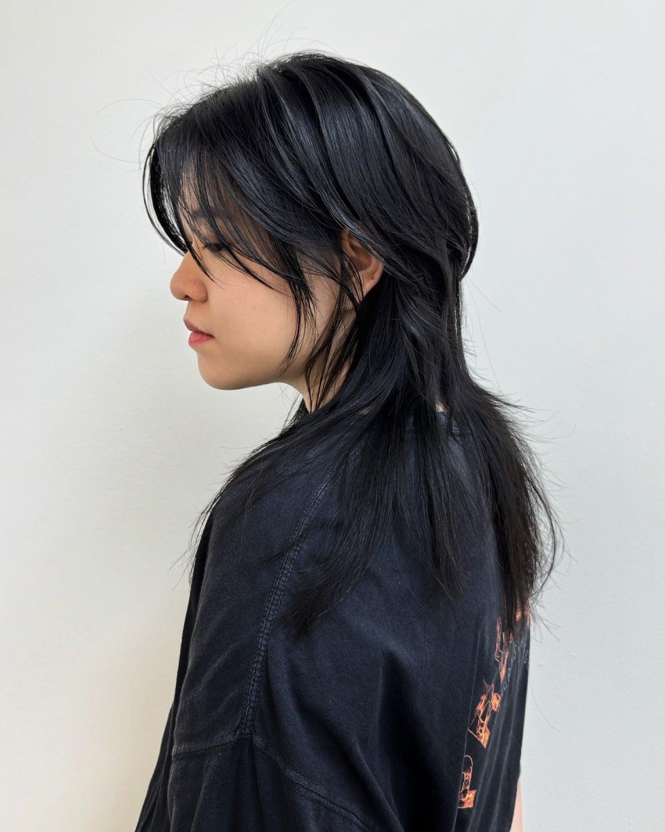 Wolf cut minimaliste noire