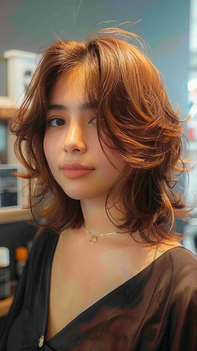 Wolf cut roux tendance femme